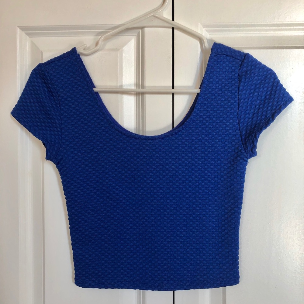 Royal blue crop tee